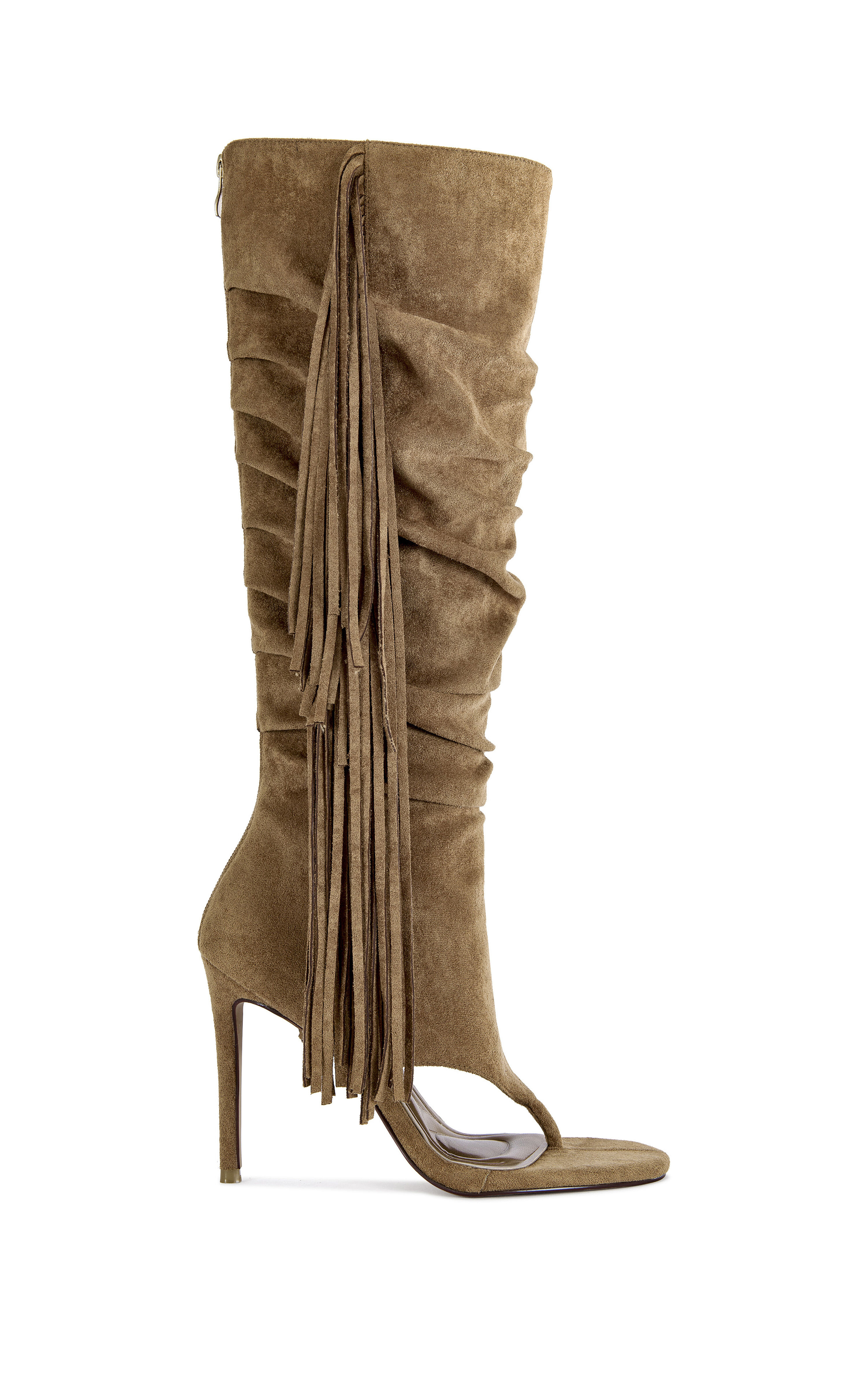 AZALEA WANG Women's Johanna Tan Fringe Stiletto Booties | PacSun
