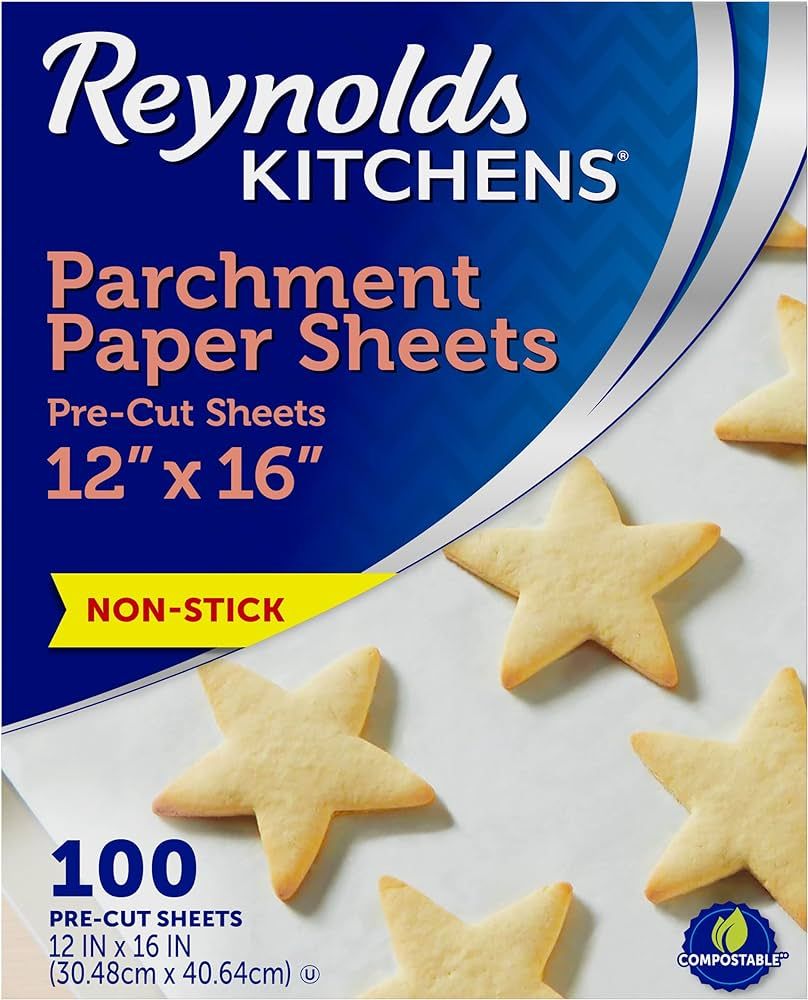 Reynolds Kitchens Parchment Paper Flat Sheets, 12x16 Inches, 100 Count | Amazon (US)