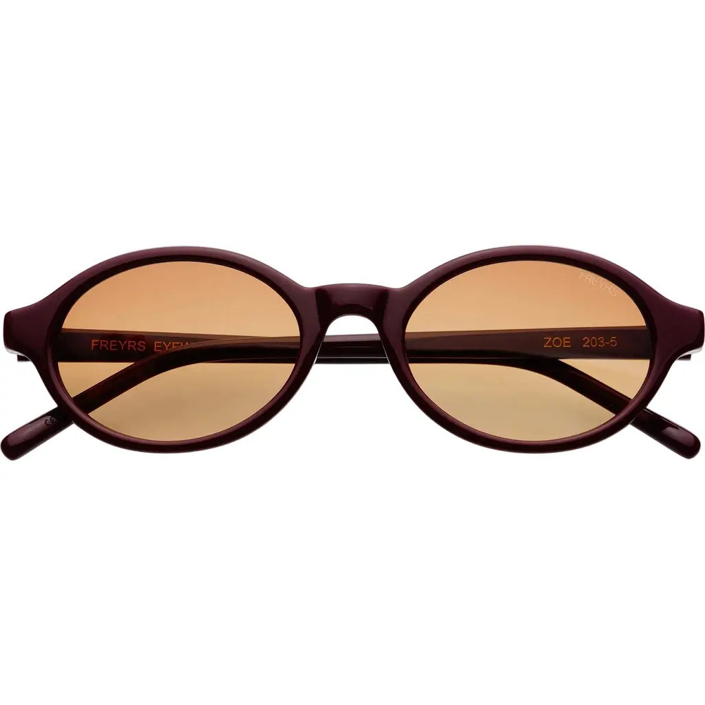 FREYRS Eyewear Zoe Small Oval Sunglasses in Burgundy at Nordstrom | Nordstrom