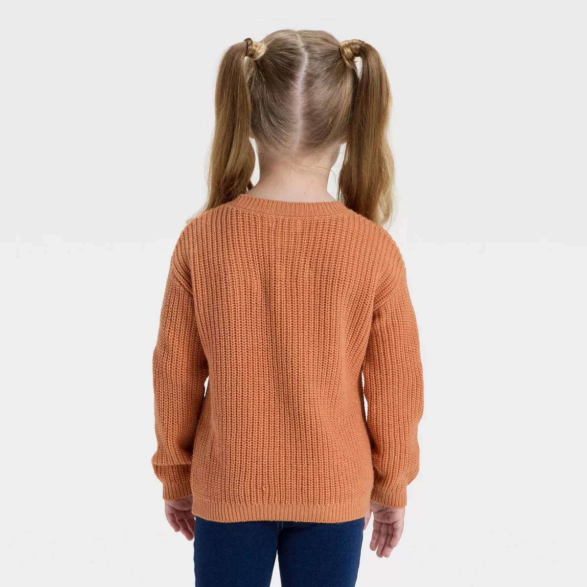 Toddler Girls' Halloween Pumpkin Sweater - Cat & Jack™ Orange | Target