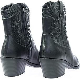 Soda Picotee Women Western Cowboy Cowgirl Stitched Ankle Boots | Amazon (US)