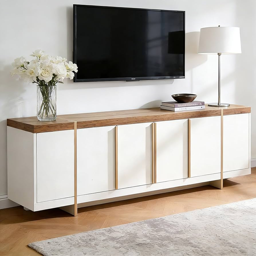 OKD Modern 70" TV Stand,Entertainment Center for TVs Up to 80",TV Console with Storage,Integrated... | Amazon (US)