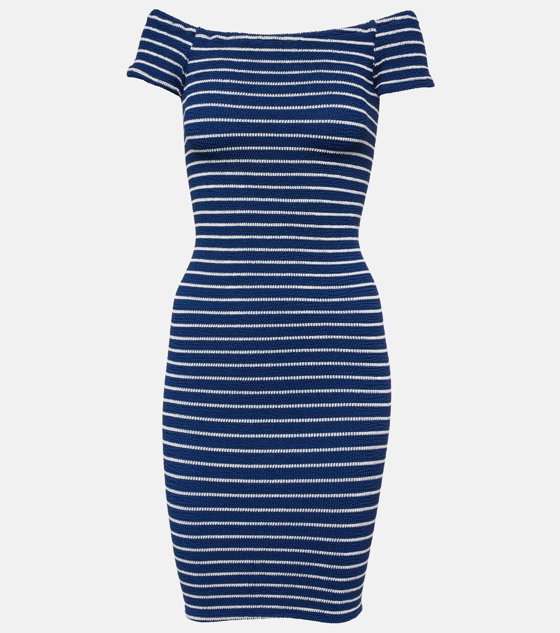 Grace striped off-shoulder midi dress | Mytheresa (INTL)