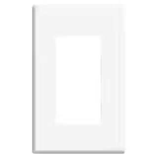 Plus 1-Gang Screwless Snap-On Decora Wall Plate - White | The Home Depot