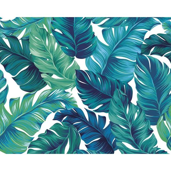 Idabel Tropical Leaves 7.8' L x 118" W 6-Panel Wall Mural | Wayfair North America