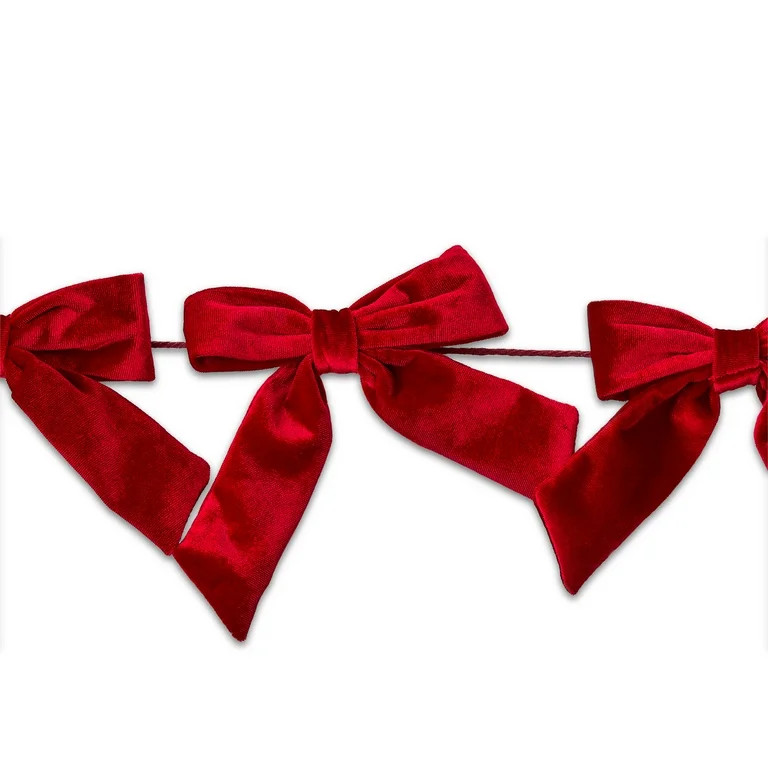 Velvet Bow Christmas Garland, Red, 6', by Holiday Time | Walmart (US)