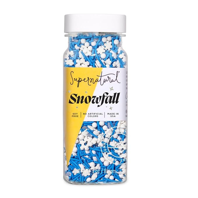 Snowfall Natural Winter Snowflake Sprinkles by Supernatural, Blue & White, No Artificial Dyes, So... | Amazon (US)