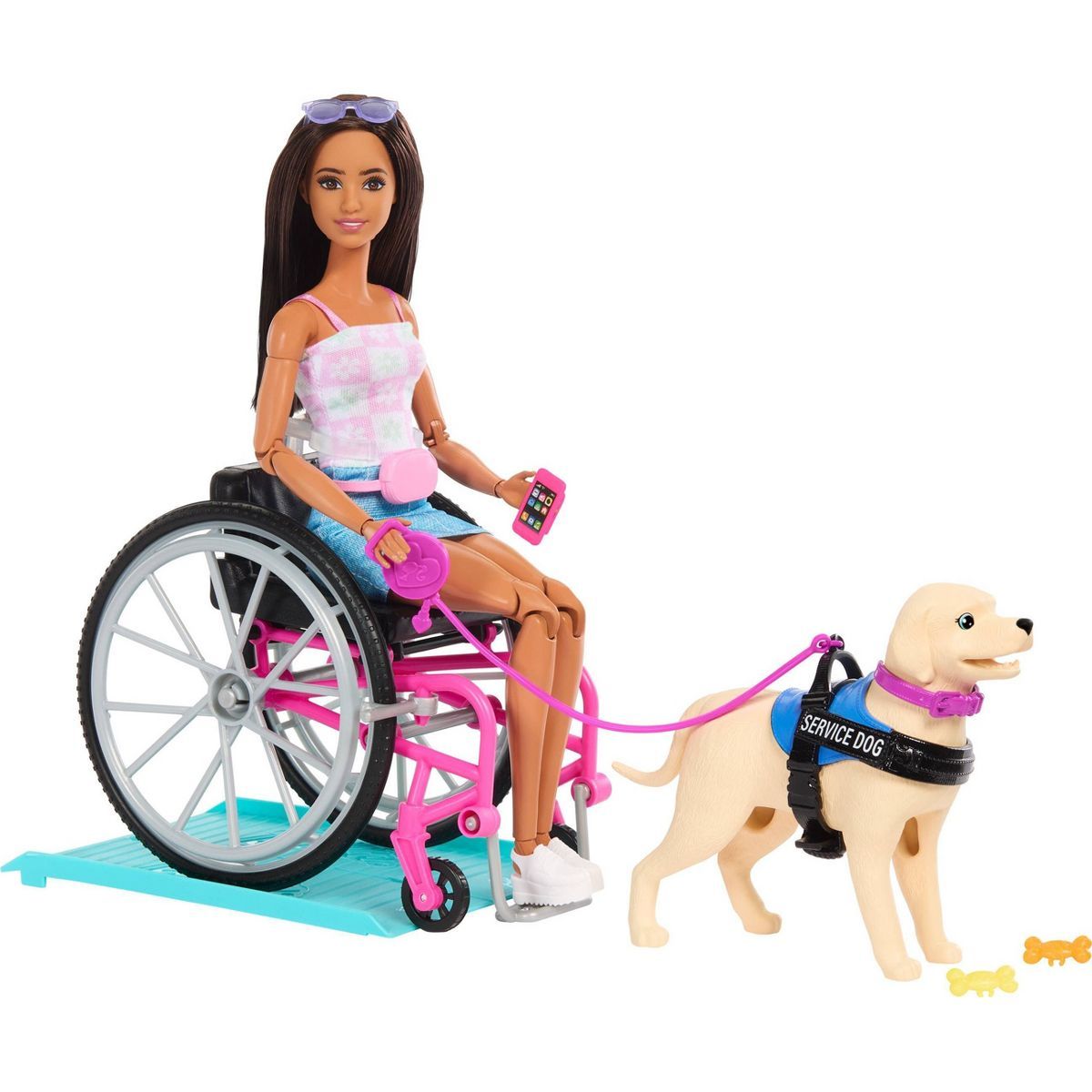 Barbie Brunette Fashion Doll & Service Dog Playset with Wheelchair, Ramp & Accessories (Target Ex... | Target
