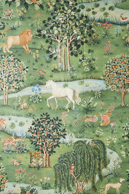 Morris & Co Owl & Willow Animals Bayleaf Orange Wallpaper | Anthropologie (US)
