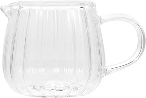 Mini Creamer Pitcher Glass Creamer Pitcher, Wave Shaped Coffee Milk Creamer Pitcher Serving Pitch... | Amazon (US)