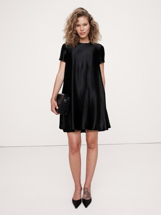 Aurelia Satin Trapeze Mini Dress | Banana Republic (US)