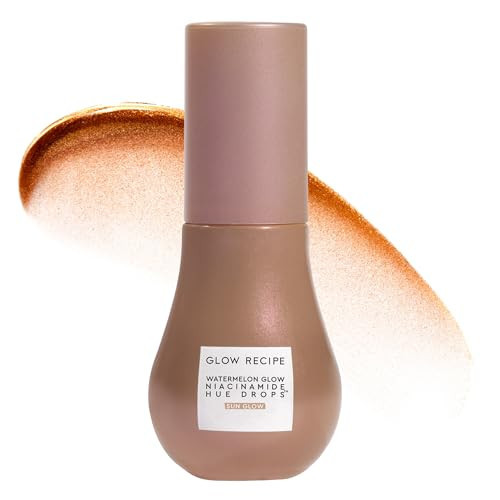 Glow Recipe Hue Drops - Mini Tinted Face Serum - Bronzing Drops to Brighten & Hydrate - Skincare Makeup Primer & Liquid Highlighter to Blur Pores for a Radiant, Even Skin Tone - Sun Glow (15ml) | Amazon (US)