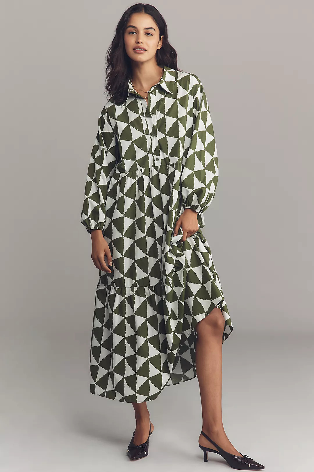 The Bettina Tiered Shirt Dress by Maeve | Anthropologie (US)