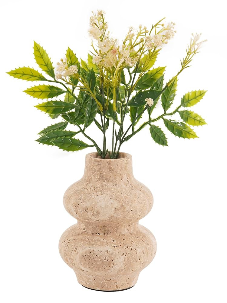 Travertine Flower Vase 6 Inch Handmade Fresh Flowers Marble Vases for Centerpiece Table Decoratio... | Amazon (US)