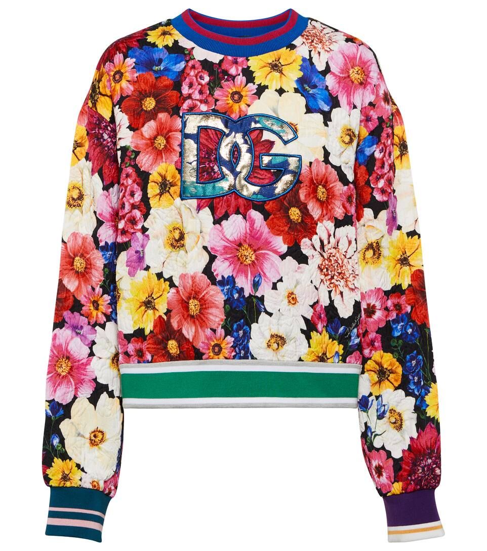 DG floral cropped sweatshirt | Mytheresa (US/CA)