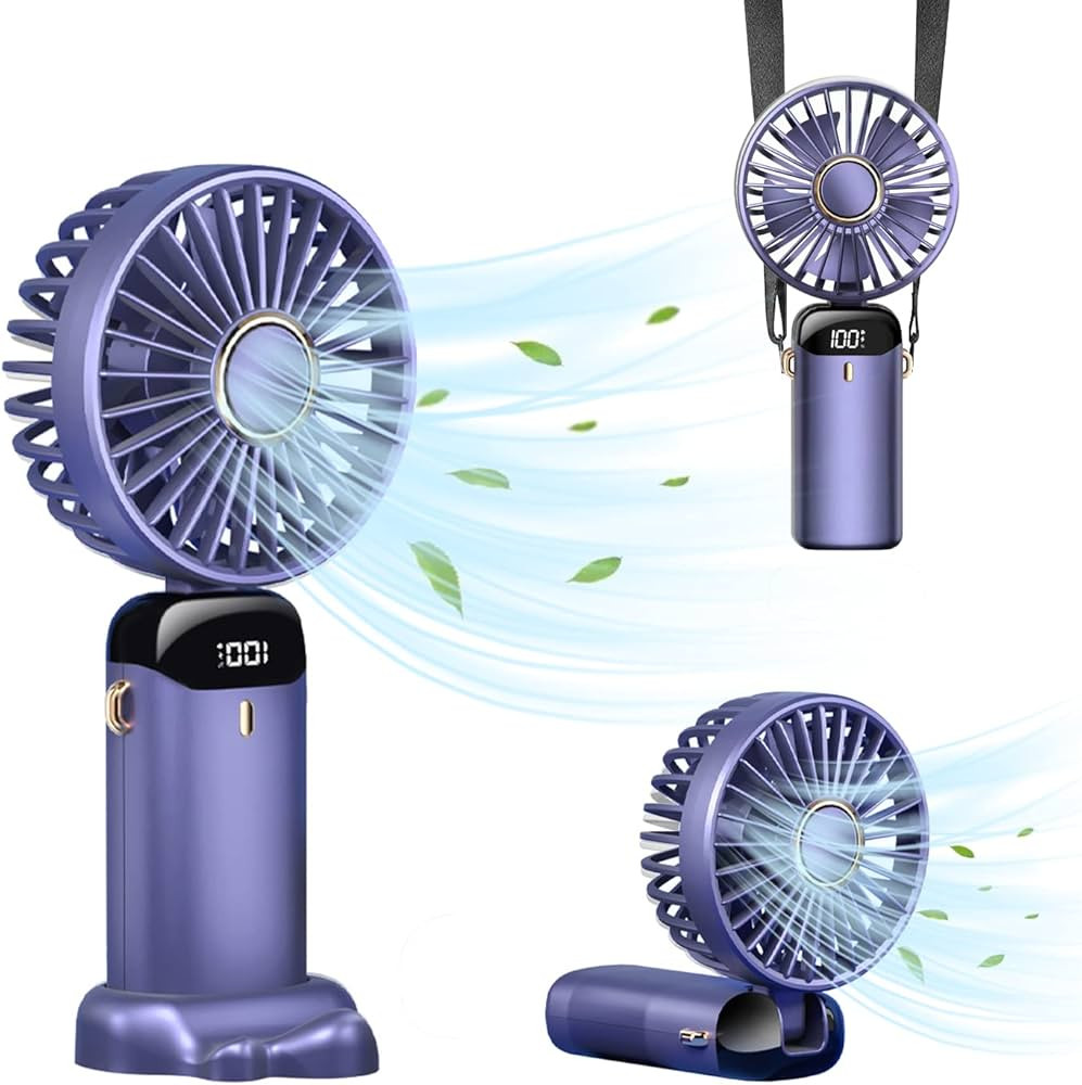 BLYANX Portable Handheld Fan, Mini Personal Hanging Neck Fan 3000mAh USB Rechargeable, 90°Adjust... | Amazon (US)