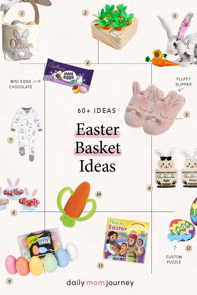Ditch the basic basket! 🐇💐 Fill Easter morning with fun surprises like wooden toys, bunny slippers, and festive chalk eggs. Which one would your kiddo love most? 🌸🎁 Explore 60+ fun Easter basket ideas here 👉 https://dailymomjourney.com/easter-basket-ideas/ #EasterGifts #SpringFun #EasterBasketIdeas 

 #LTKSeasonal #LTKBaby #LTKKids