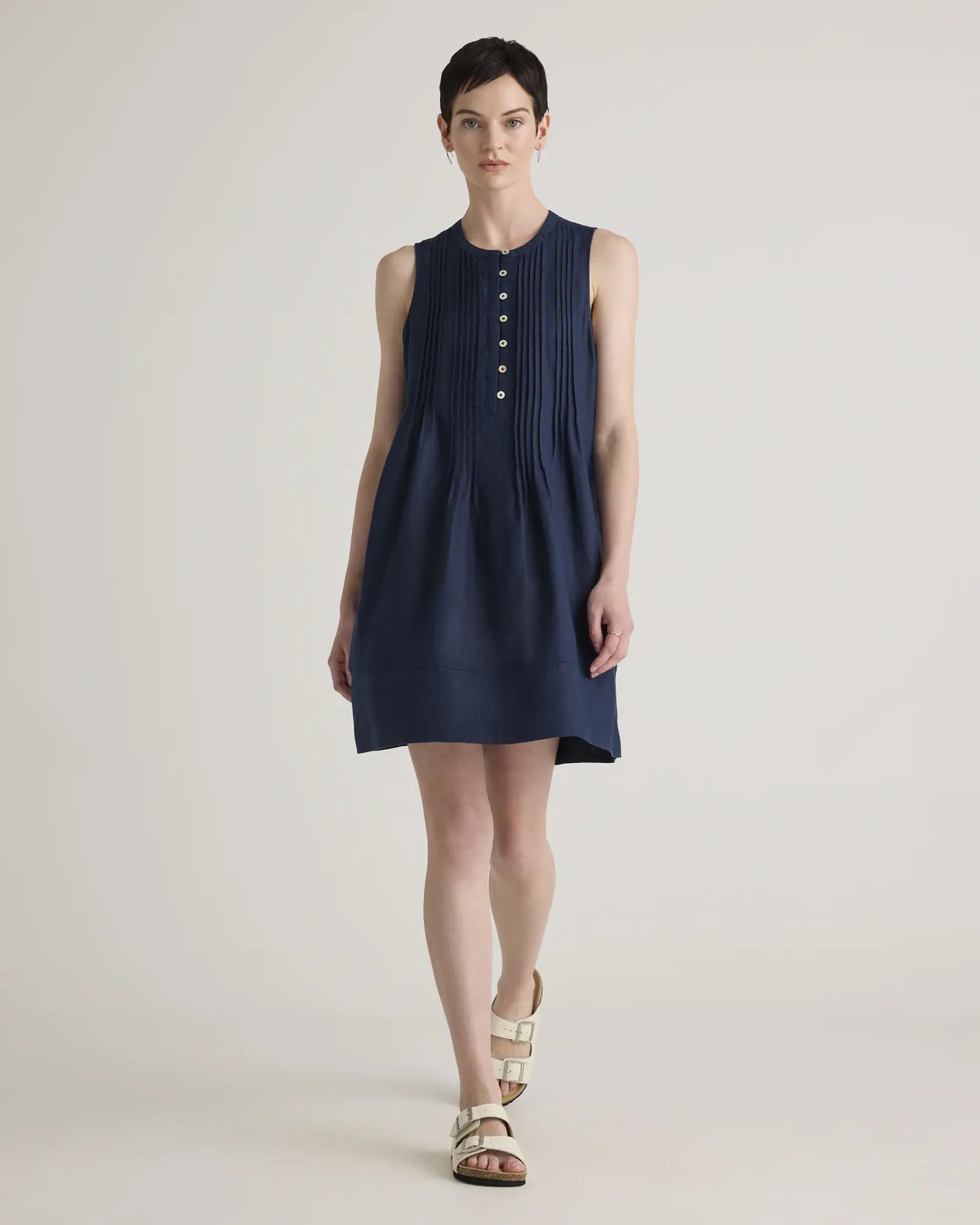 100% European Linen Sleeveless Swing Dress | Quince