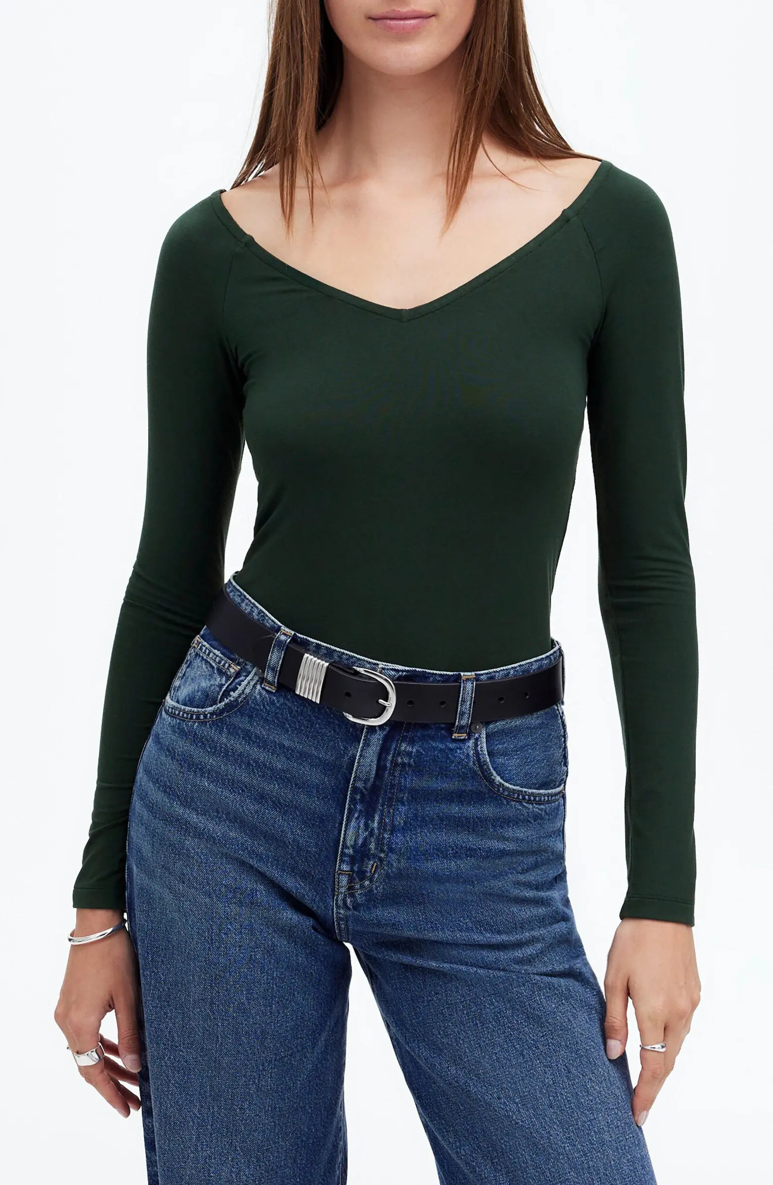 V-Neck Long Sleeve Jersey Top | Nordstrom