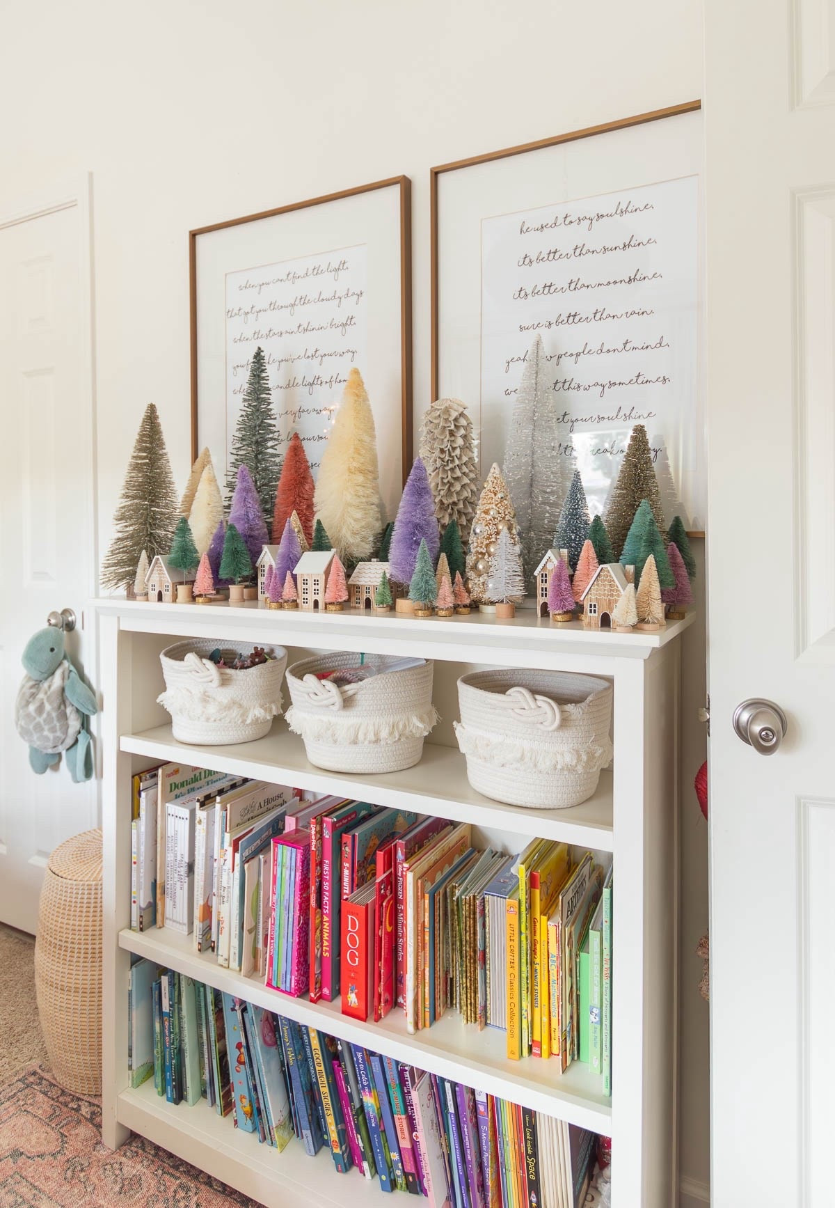 Can you ever have too many bottlebrush Christmas trees? Through the years, I have collected quite a few, so I’m able to create a bottlebrush tree forest with the trees I have on hand and it’s one of Eliza’s favorite things! She always looks forward to this addition during the season atop of her white bookcase in her bedroom. home decor Christmas decor bedroom decor Opalite Christmas Taylor swift Christmas girl bedroom song lyric art

#LTKHoliday #LTKKids #LTKHome