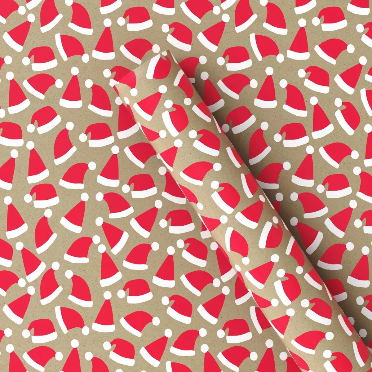 20 sq ft Santa Hat Christmas Gift Wrap Brown - Wondershop™ | Target
