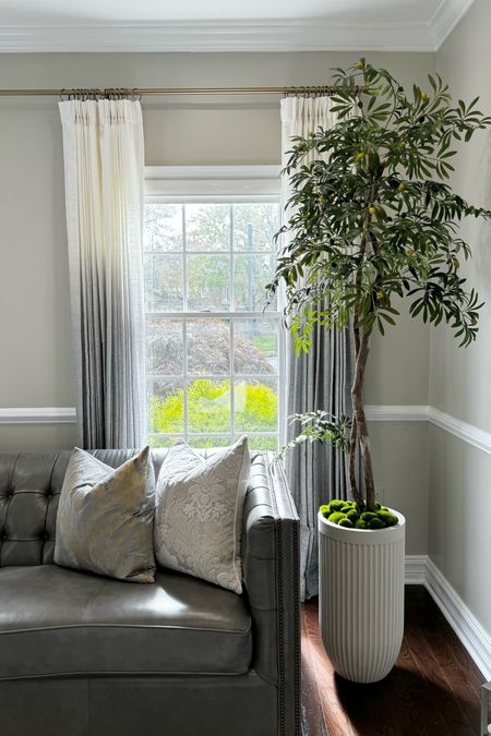 I love using faux trees around the house, elevate them using a planter and they look high end   Faux trees are on sale , olive tree, planters, fluted planters , curtains , 

#LTKhome #LTKsalealert #LTKSeasonal
