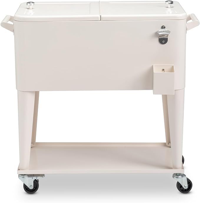 Outvita 80 Quart Rolling Ice Chest, Portable Bar Drink Cooler with Catch Basin, Bottom Storage Tr... | Amazon (US)