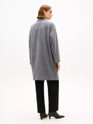 Wool Blend Funnel Neck Relaxed Coat | Tommy Hilfiger UK