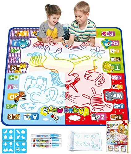 Jasonwell Aqua Magic Doodle Mat 31 X 31 Inches Extra Large Water Drawing Doodling Mat Coloring Ma... | Amazon (US)