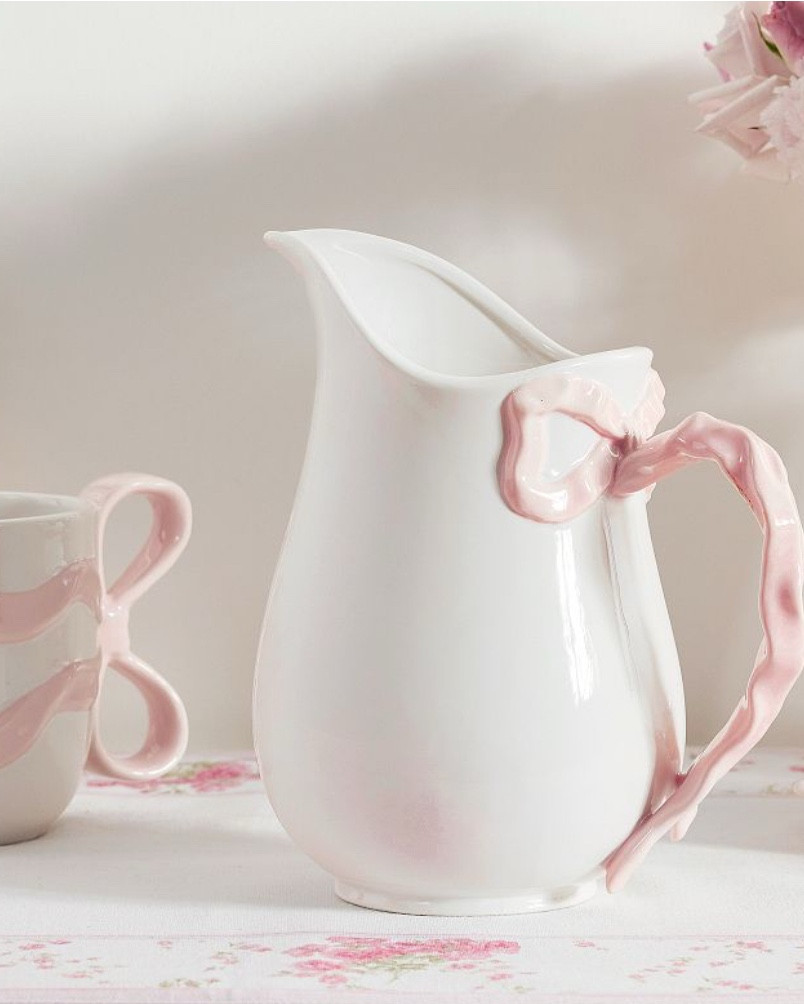 LOVESHACKFANCY BOW PITCHER

I truly don’t think LSF can do anything wrong 🥰 wow! This pitcher and bow collection is perfection!  Valentine’s Day or Mother’s Day, Birthday… brunch… endless uses! Even to hold fresh flowers!