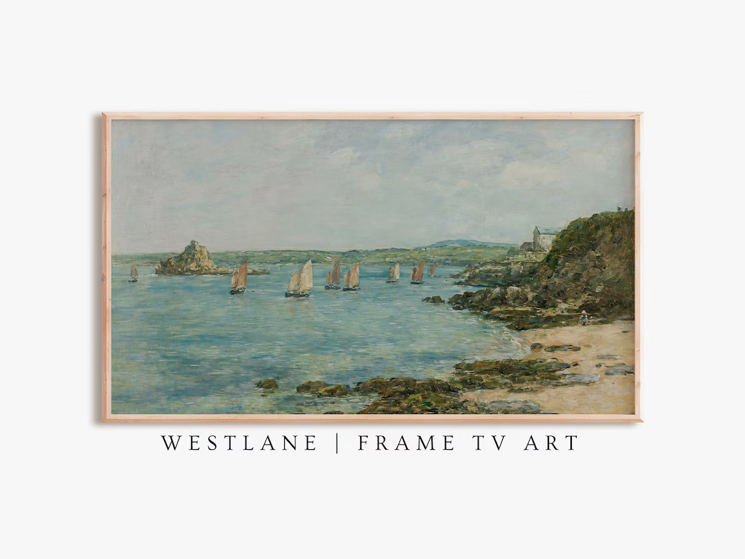 Lake Painting Samsung Frame TV Art | Summer Coastal Decor | DIGITAL TV158 - Etsy | Etsy (US)
