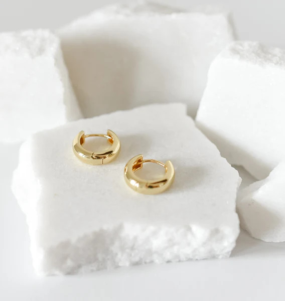 The Saranne chunky hoop earrings - 14k gold plated | Bella Rey Designs