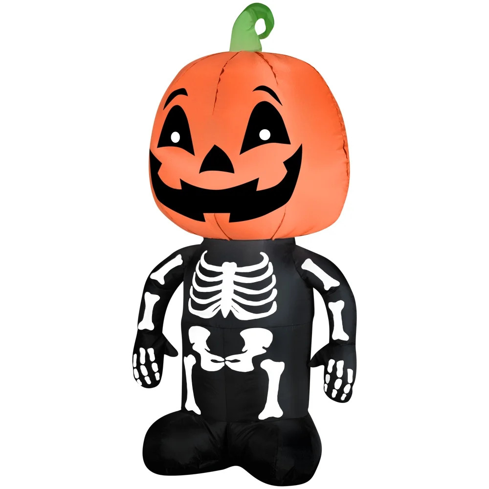 Airblown Inflatables 3.5FT Tall Halloween Inflatable Pumpkin Boy Skeleton | Walmart (US)