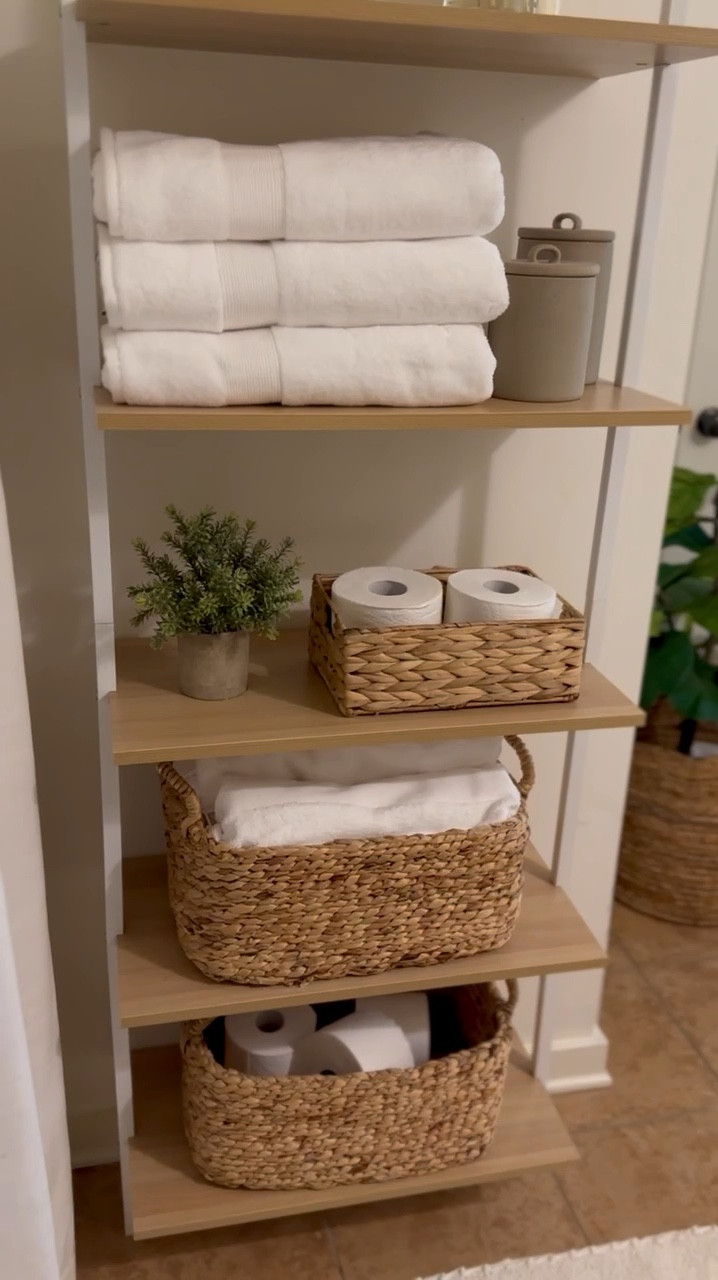 @wayfair shelves!! They make this bathroom look so good!! #wayfairpartner #wayfair

#LTKxWayfair 

#LTKVideo #LTKHome