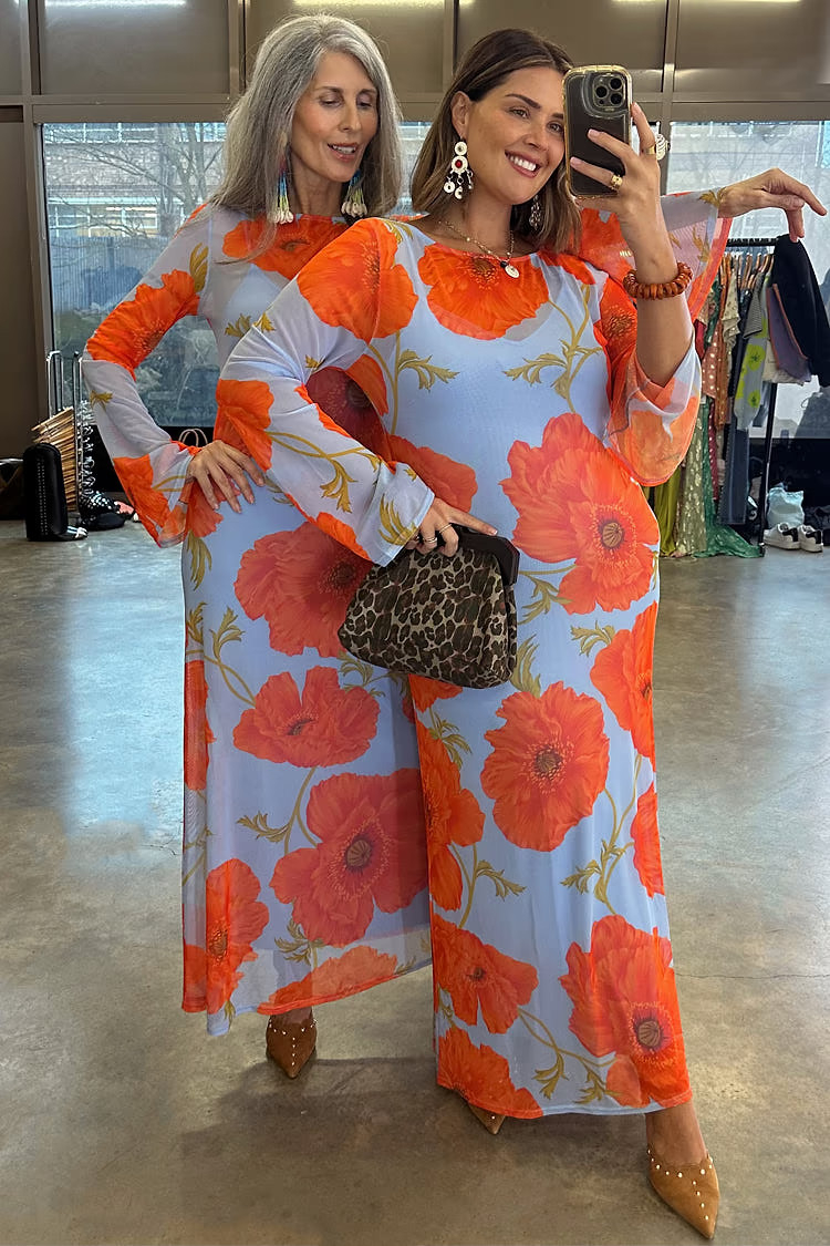 Blue Poppy Aria Mesh Dress | Never Fully Dressed US