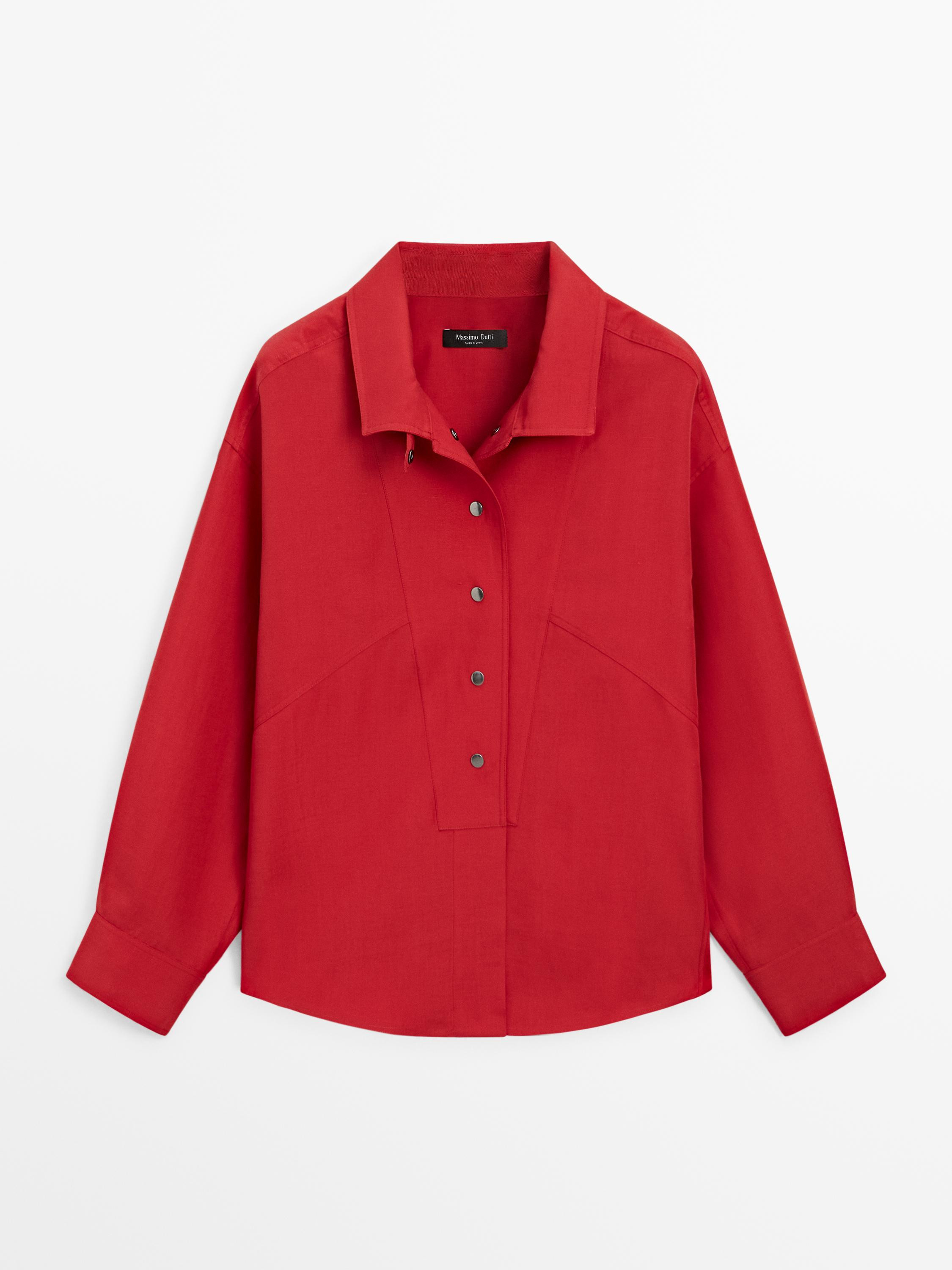 Flowing shirt with snap buttons | Massimo Dutti UK
