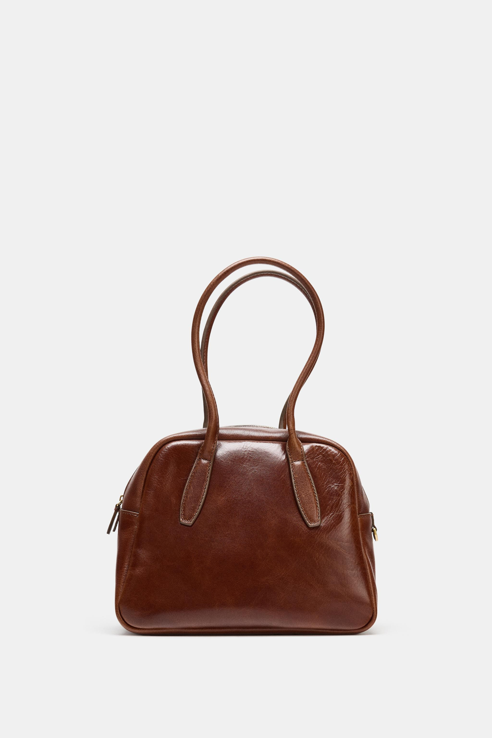 LEATHER BOWLING BAG | Zara US