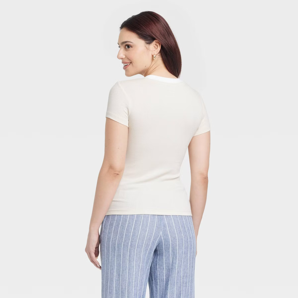 Women's Short Sleeve Ribbed T-Shirt - A New Day™ | Target