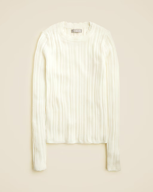 Layered pointelle sweater-tee in merino wool | J. Crew US
