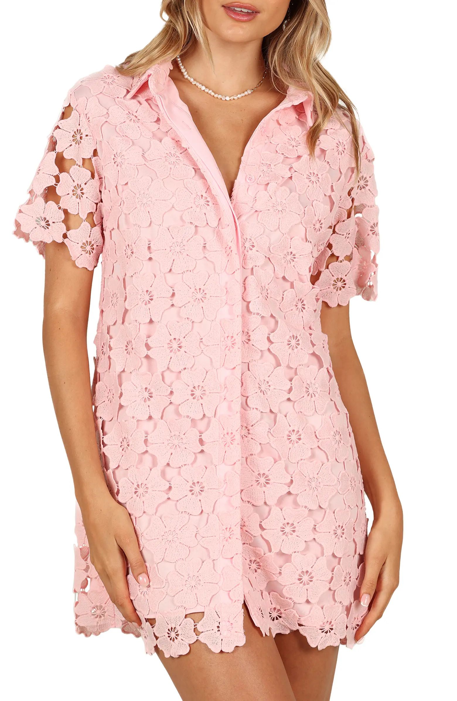 Tallie Floral Lace Shirtdress | Nordstrom