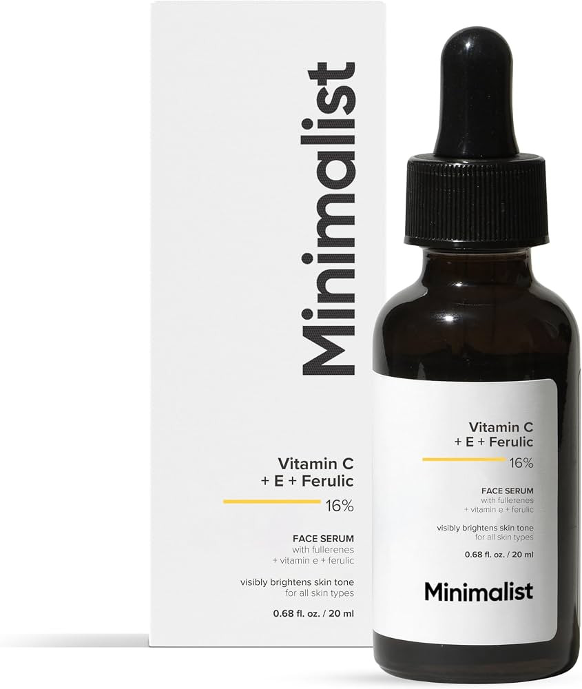 Minimalist Vitamin C+E+Ferulic Acid 16% Face Serum for Brightening & Anti Aging | Reduces Skin Da... | Amazon (US)