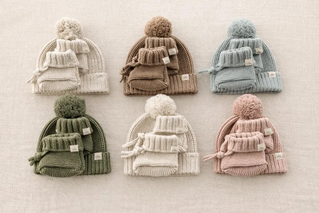 Knit Newborn Hat and Booties Set | Baby Shower Gift | Etsy (US)