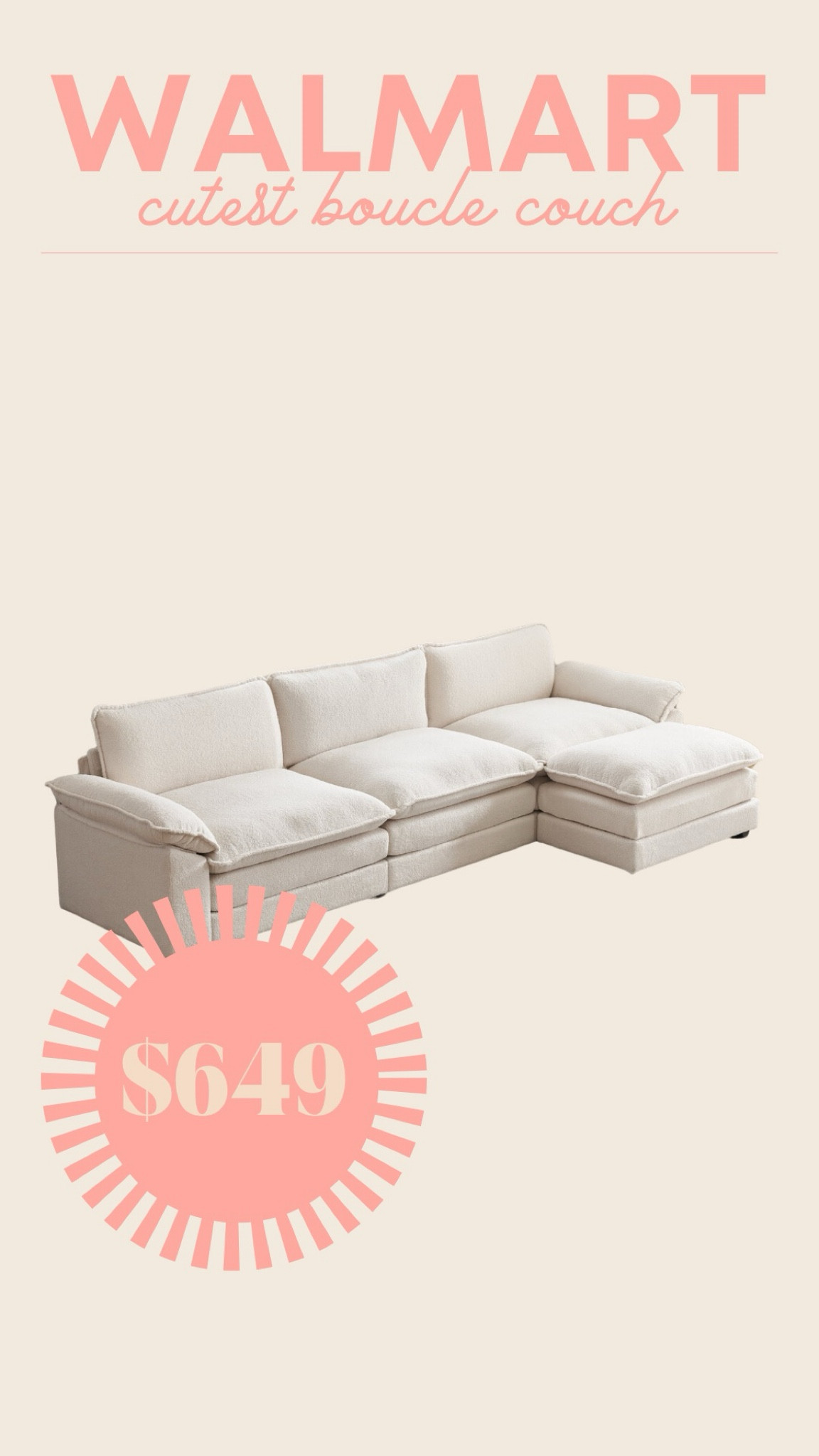 The cutest Walmart couch for the BEST price #walmartwins #walmartfinds #bouclecouch #

#LTKHome #LTKU #LTKFamily