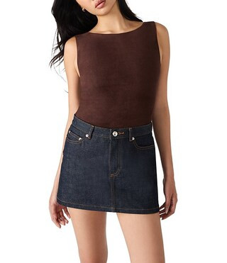 Steve Madden Ornellia Boat Neck Sleeveless Faux Suede Bodysuit | Dillard's | Dillard's