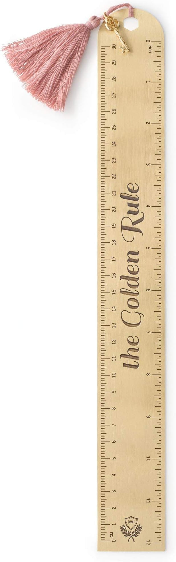 DesignWorks Ink Stylish Straight Edge Copper Metal Ruler with Charm and Tassel and Engraved Senti... | Amazon (US)