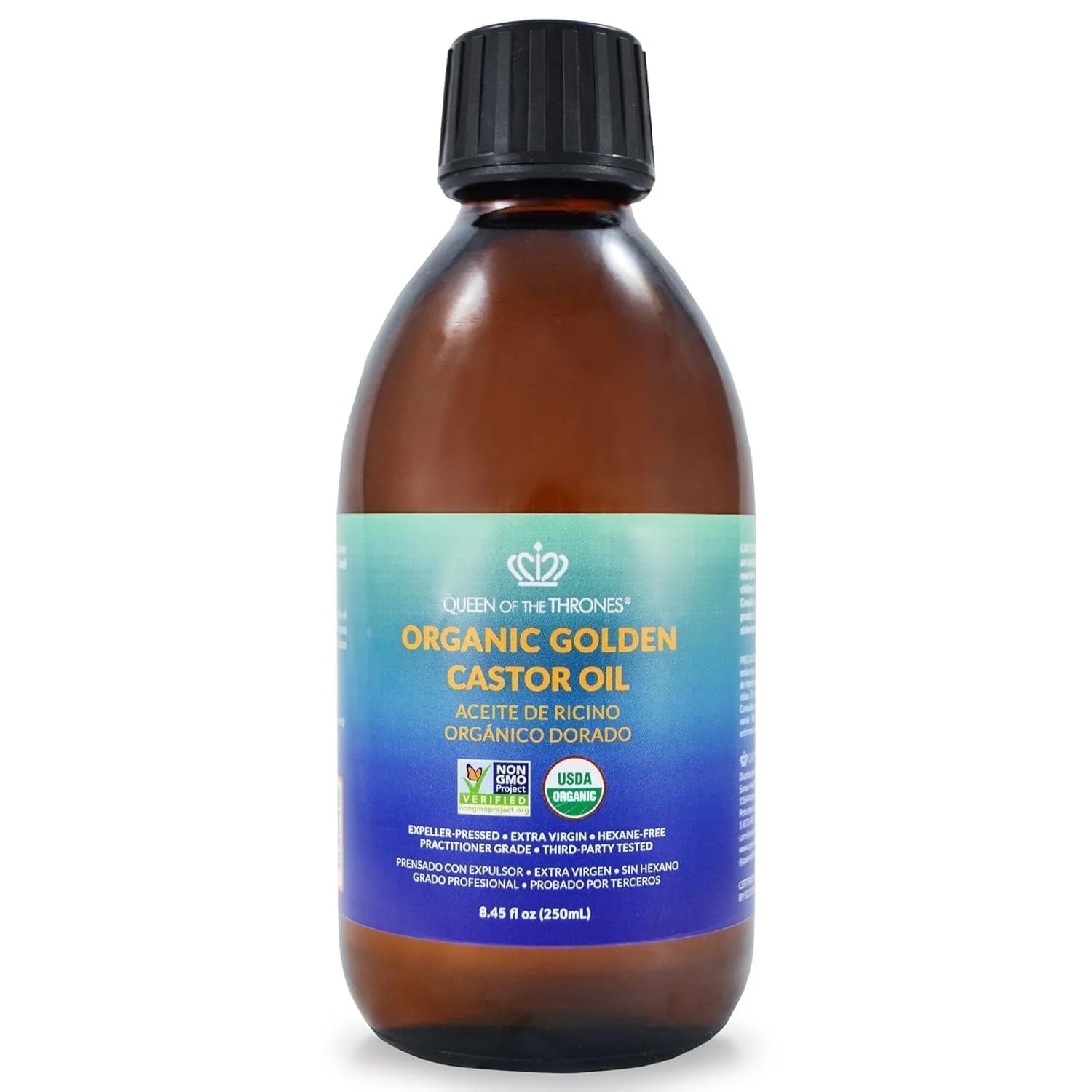 QUEEN OF THE THRONES Organic Golden Castor Oil - | 100% Pure & Expeller-Pressed for Hair, Skin & ... | Walmart (US)