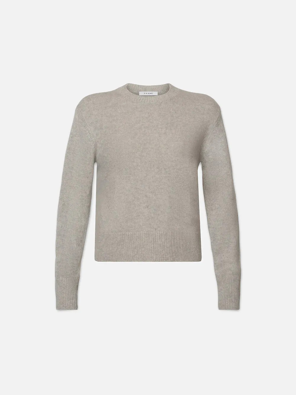 Cashmere Clean Crew  in  Light Heather Grey | Frame Denim