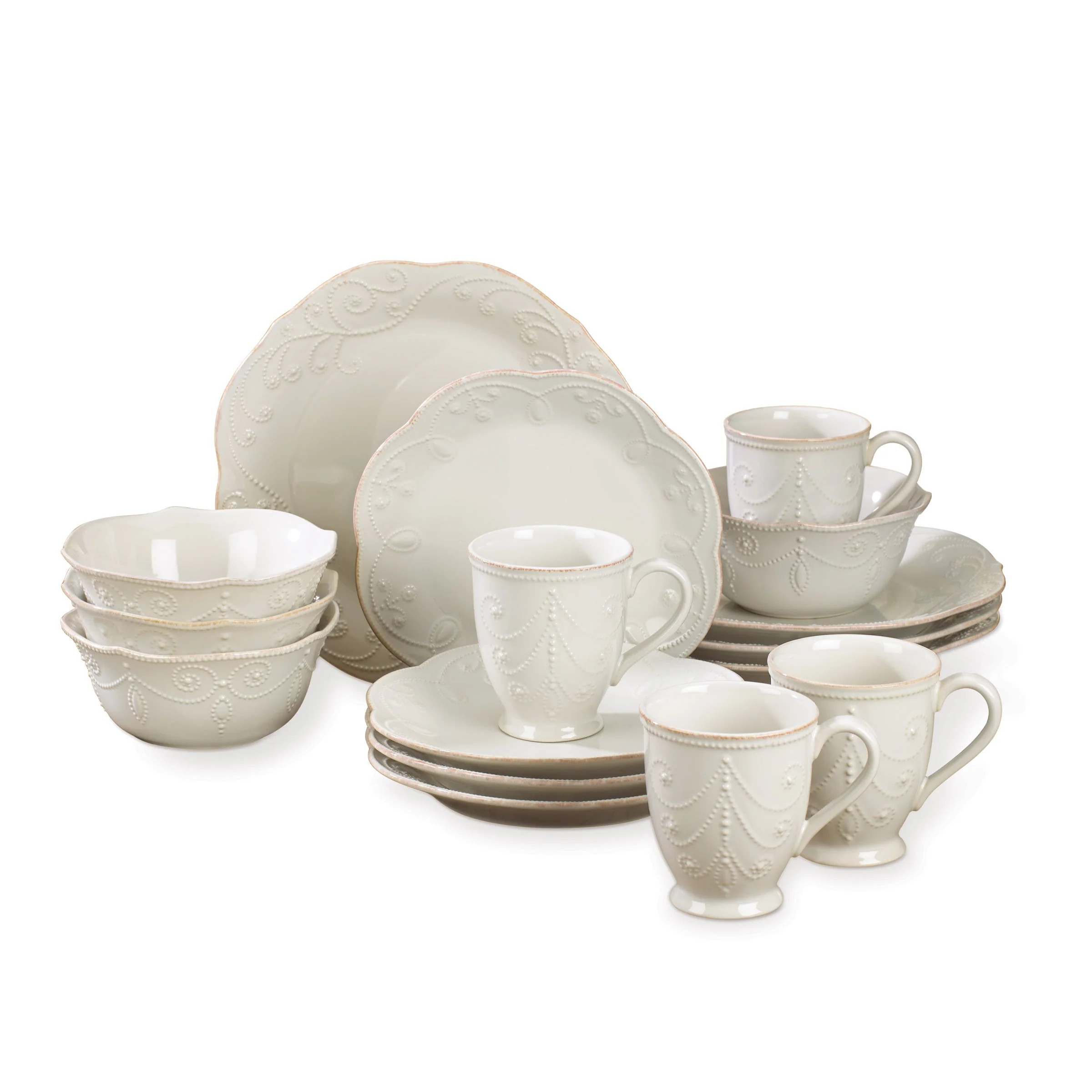 French Perle White 16-Piece Dinnerware Set | Lenox