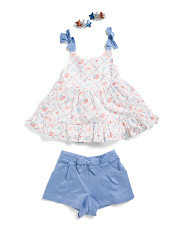 Toddler Girls 2pc Americana Top And Shorts Set With Hair Clips | Easter Gifts | Marshalls | Marshalls