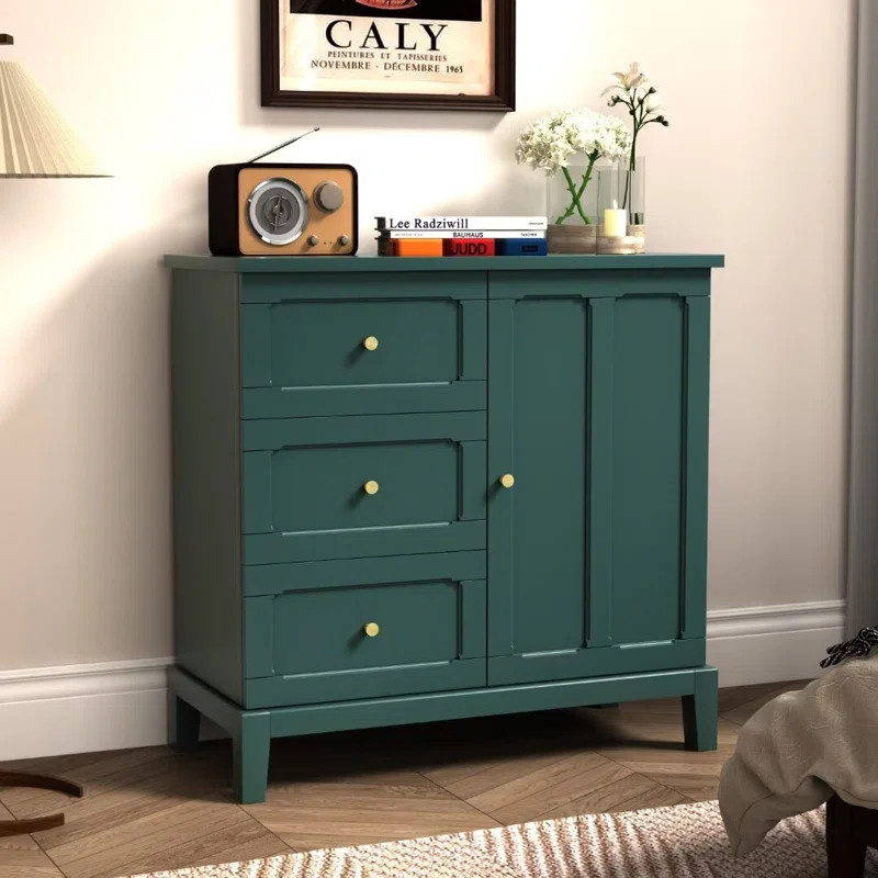 Terin Accent Cabinet with 3 Drawers and Shelves, Wooden Sideboard for Living Room, Entryway | Wayfair North America